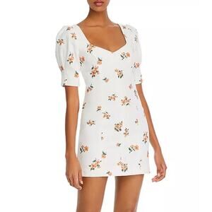 Bec & Bridge Peachy Floral Puff Sleeve Mini Dress Size US 6